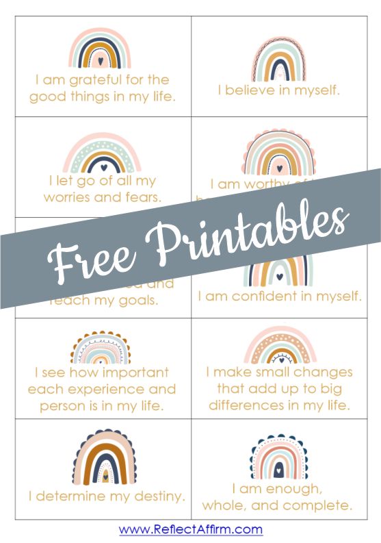 Free Printable Affirmation Cards Pdf Reflect Affirm