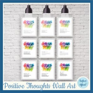 Give yourself a dose of positivity with these beautiful Positive Thoughts Posters.  Make your home feel more uplifting & positive.